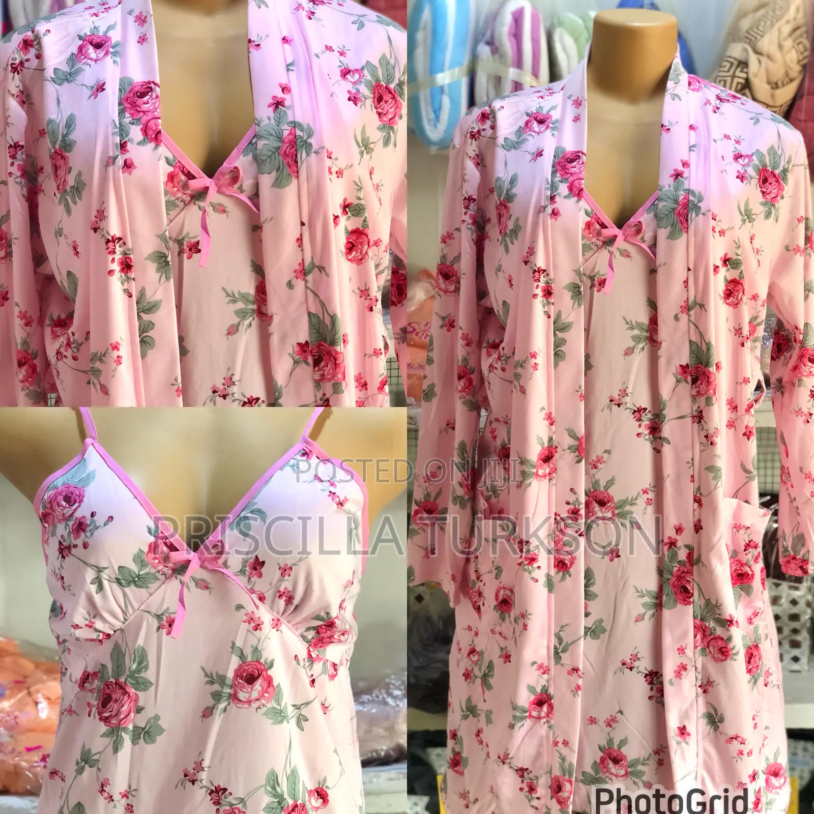 Cream and Orange Night Wear
