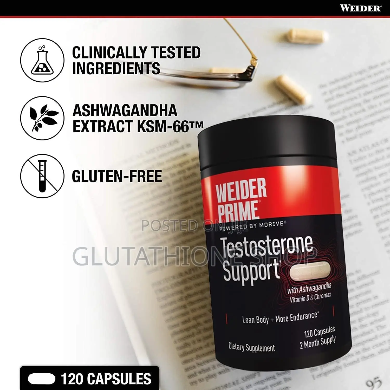Weider Prime Testosterone Supplement for Men