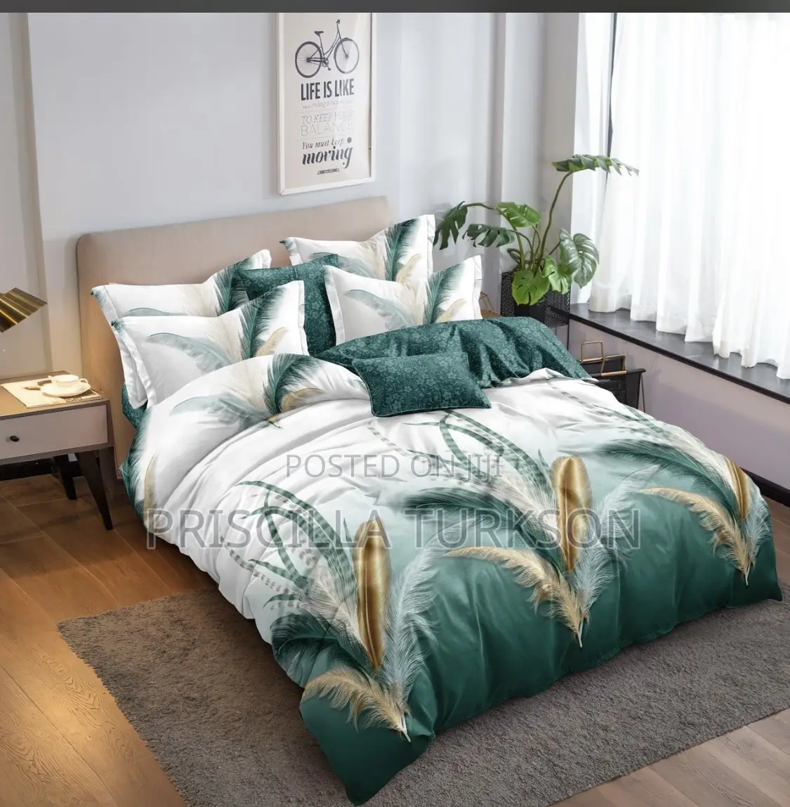 Green Cotton Bedsheet