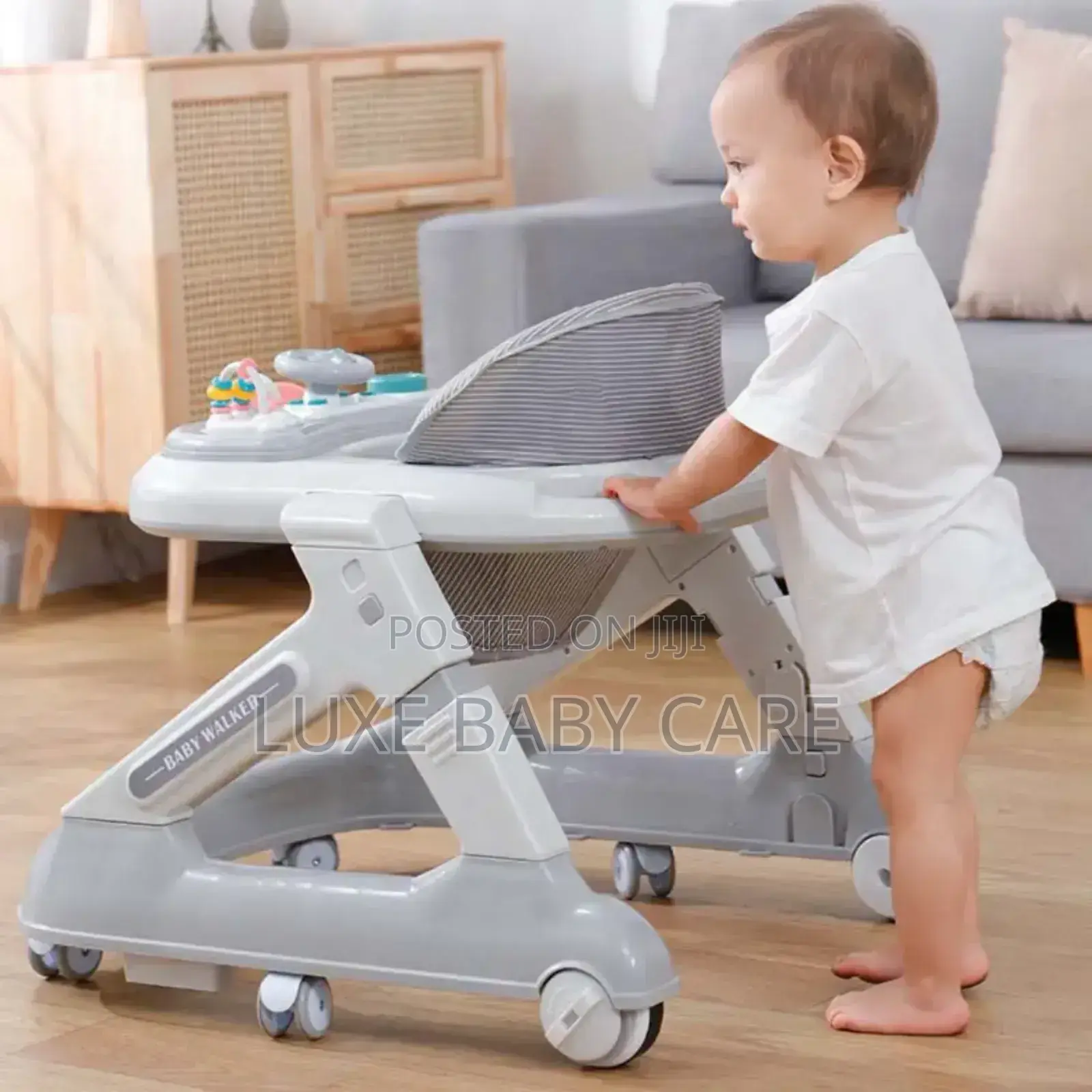 Baby Walker, Foldable Baby Push Walker With Adjustable Hight