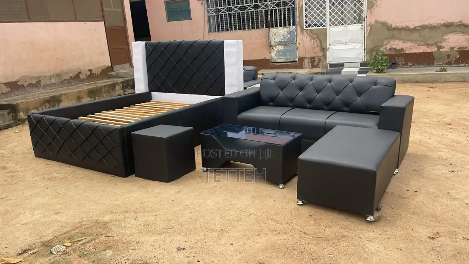 Bed Frame With 3in One Set 3in One L Shape (Free Delivery )