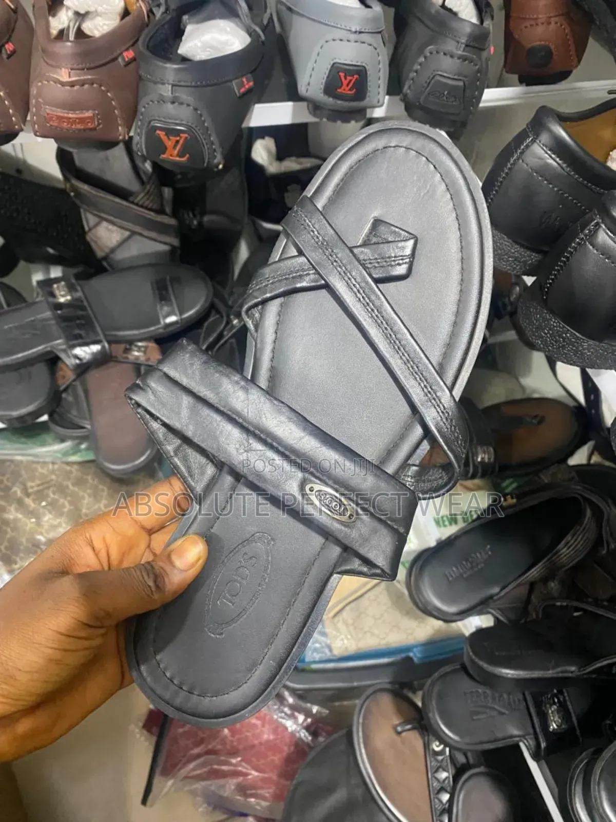 Slide Leather Slippers in for Men