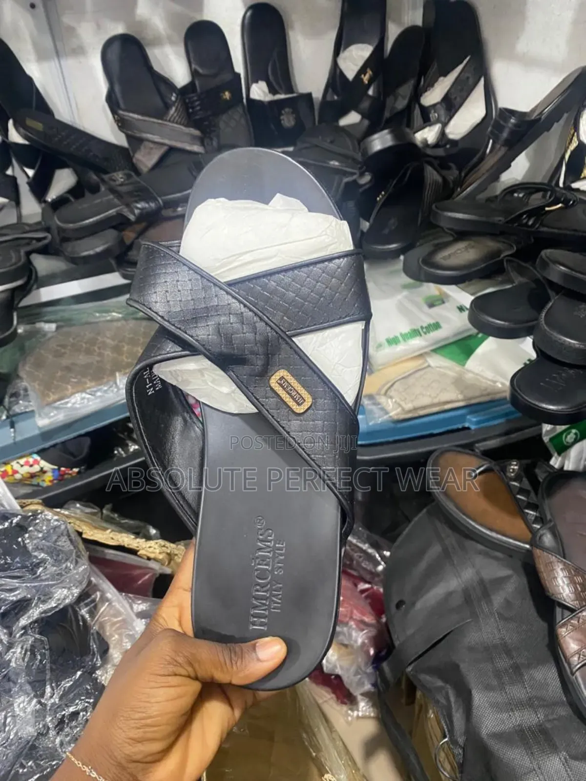 Slide Leather Slippers in for Men