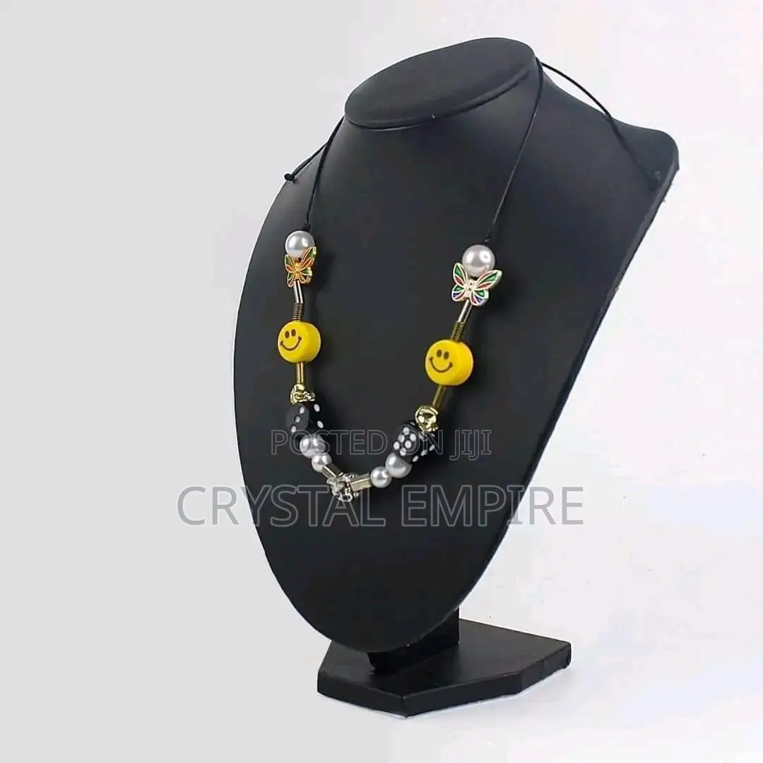 Smiley Pearl Dice String Necklace