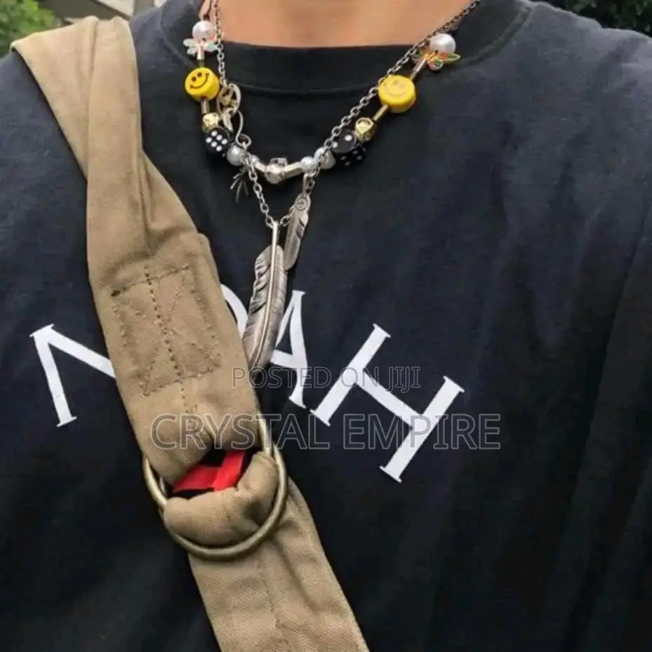 Smiley Pearl Dice String Necklace