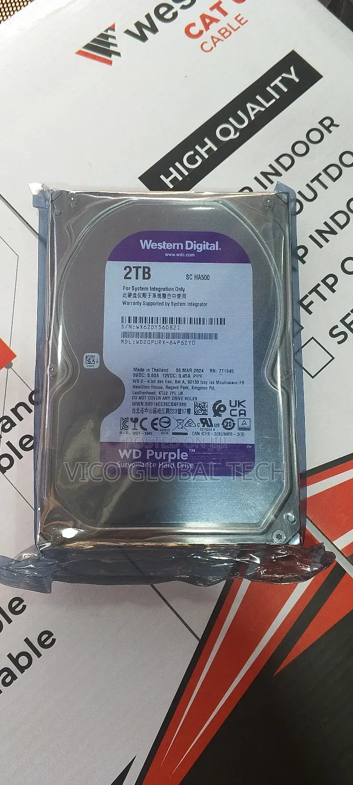 2tb Wd Sata Surveillance HDD