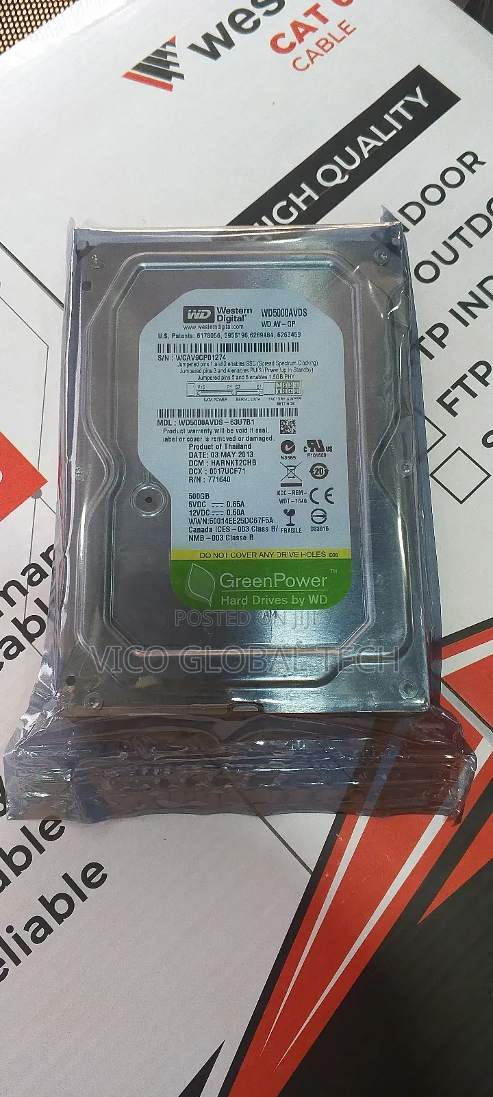 500gb Wd Sata Surveillance HDD