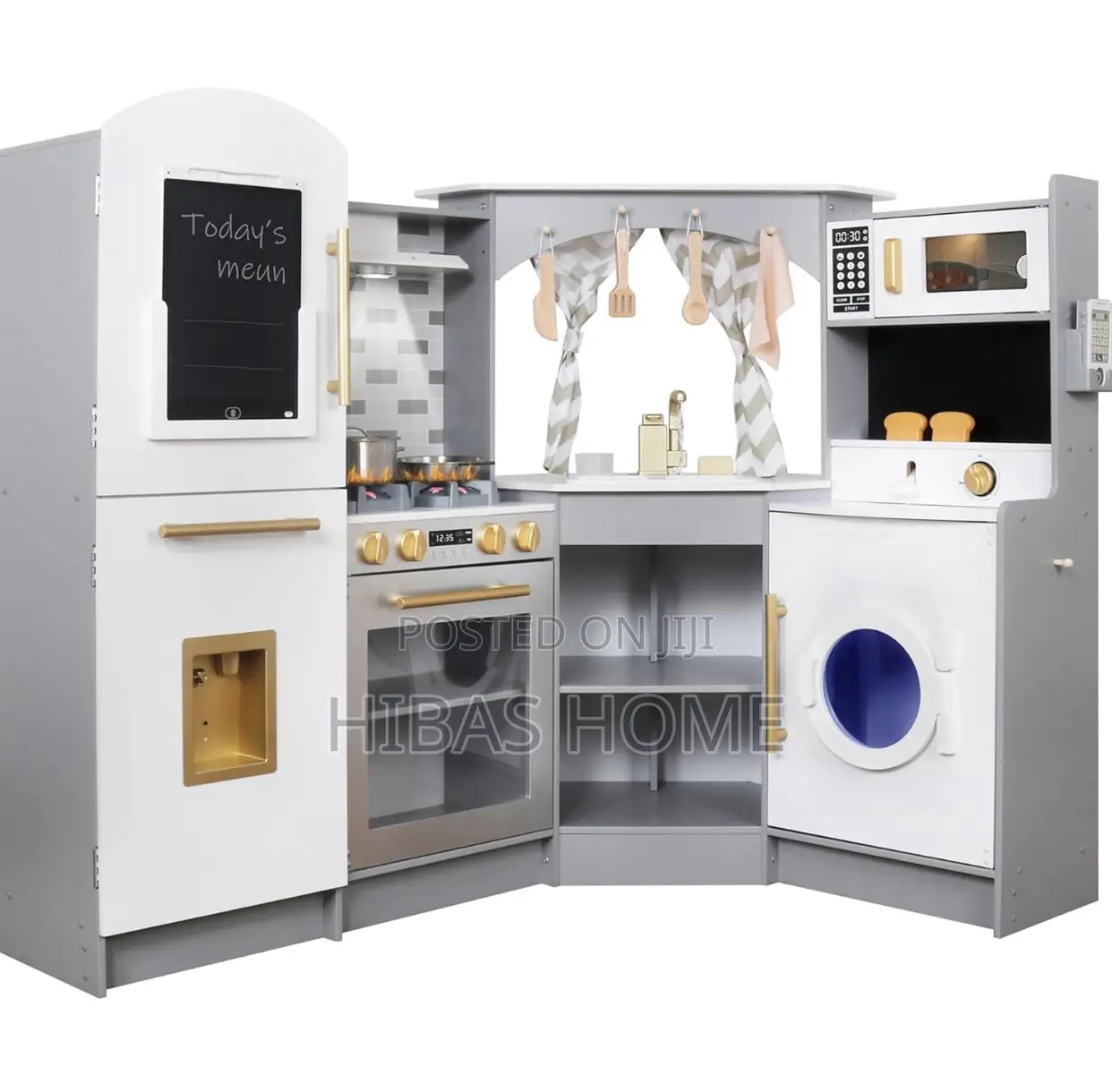 Kids Wooden Play Kitchen With Realistic Features Light,Sound