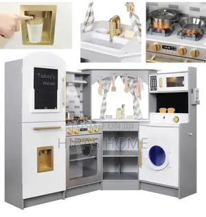 Kids Wooden Play Kitchen With Realistic Features Light,Sound