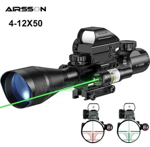 12x50 Zoom Rifle Scope Laser Sight And Holographic Dot