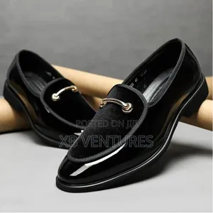 Men's Slip-on Loafers - Suede Patent Leather Shoes