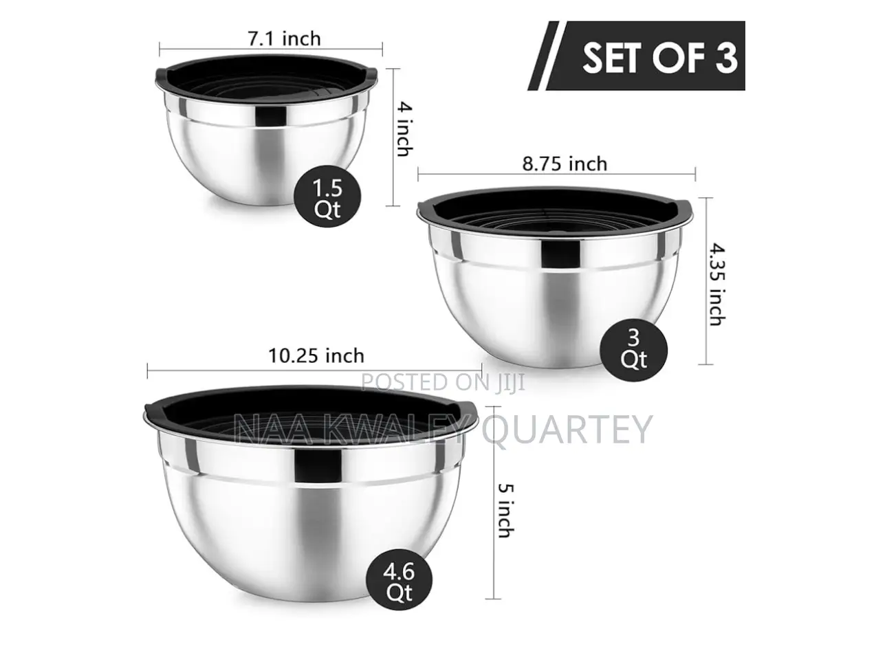 3pcs Stainless Steel Bowls