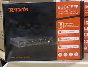 Tenda 8port Poe Gigabit Switch + 1sfp Port Teg1110pf-8-102w