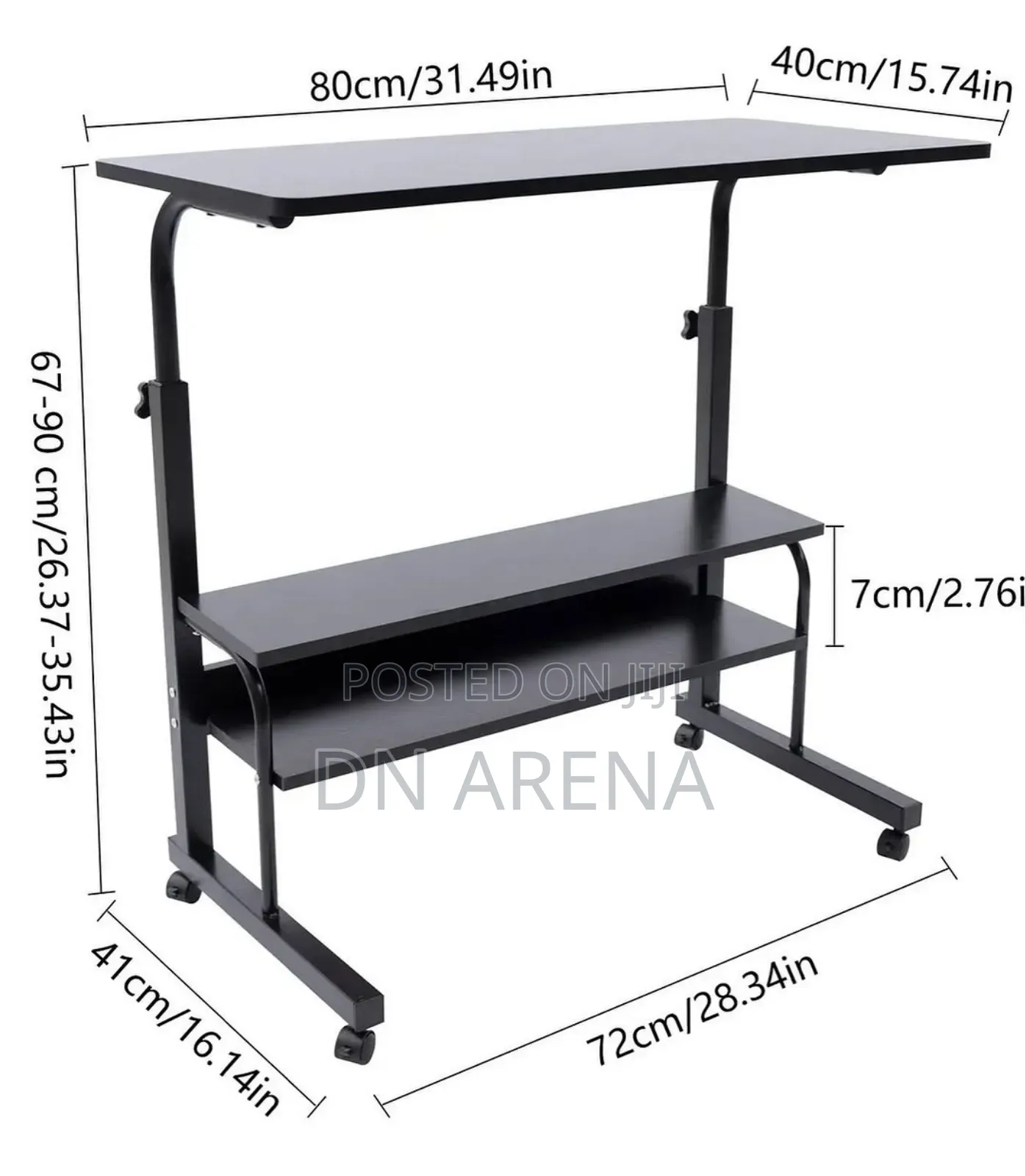 Adjustable Table With Storage Dim: 80*40*(60-90)Cm