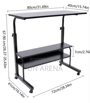 Adjustable Table With Storage Dim: 80*40*(60-90)Cm