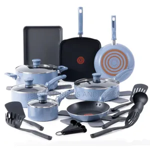 T-Fal Kitchen Solution 22-Piece Non-Stick Cookware Set Blue