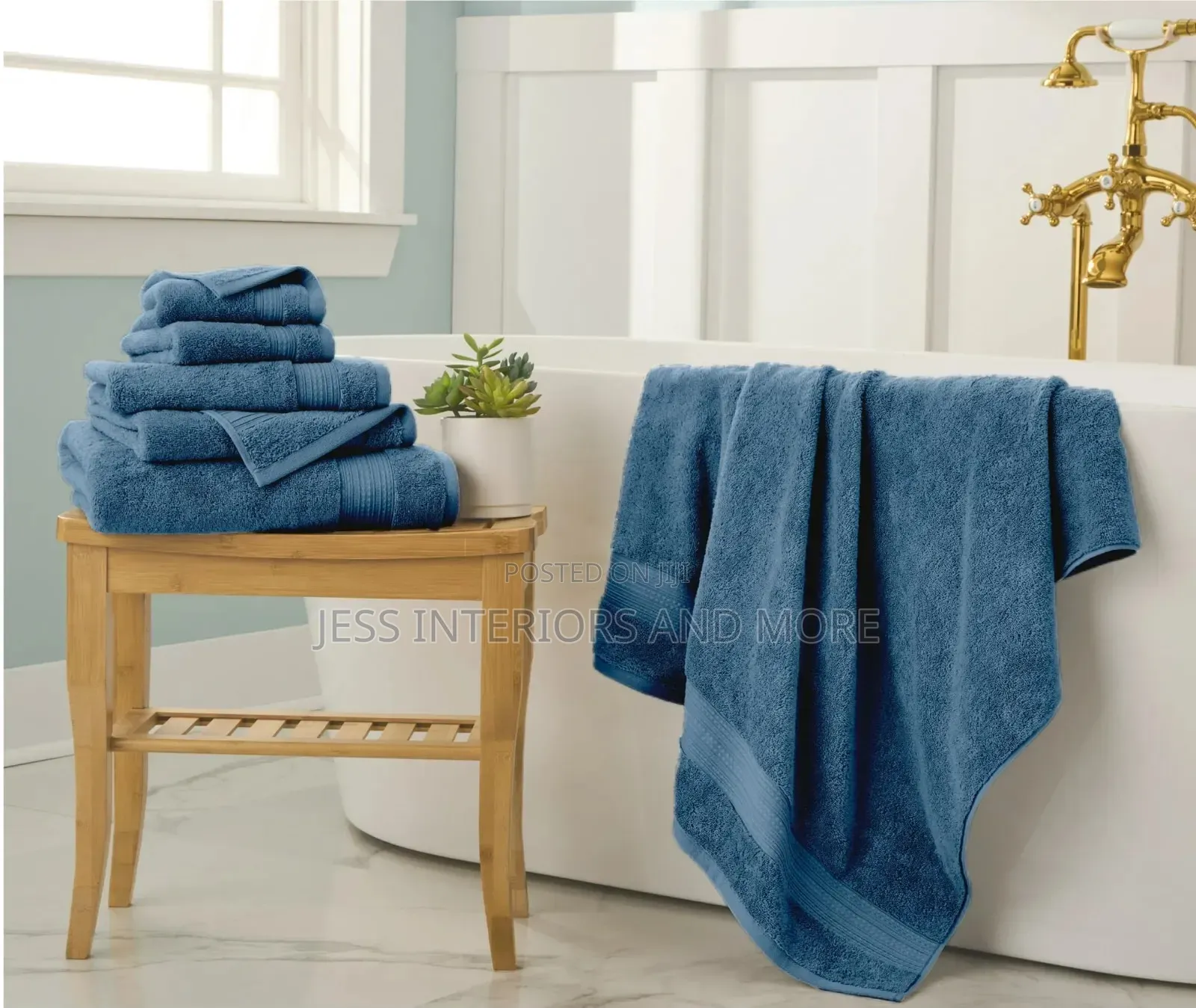 Welhome 100% Cotton 6-Piece Ultra Soft Twist Towel Set