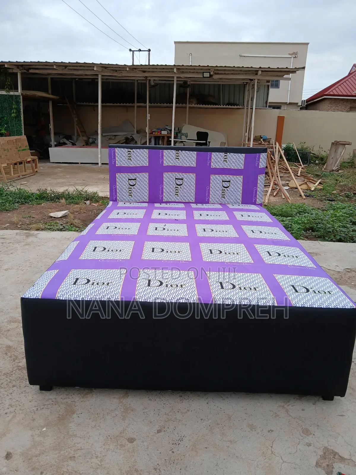 Dior on Black Inbuilt Double Bed