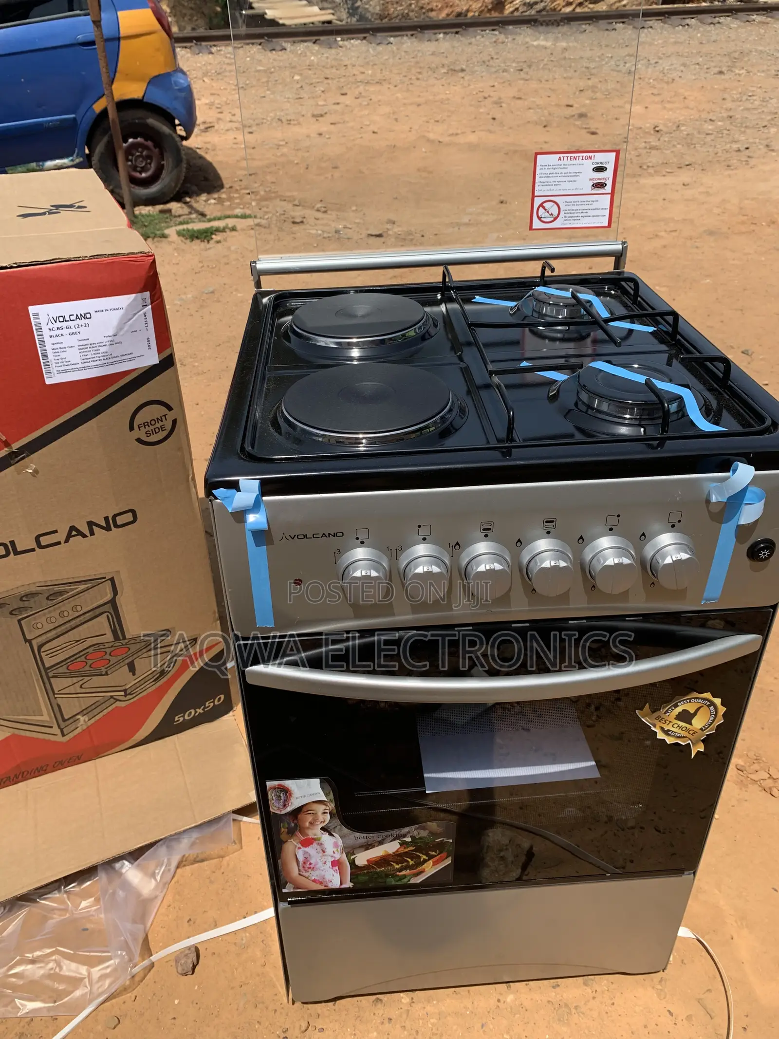 Dual Electric and Gas Volcano Gas Burner