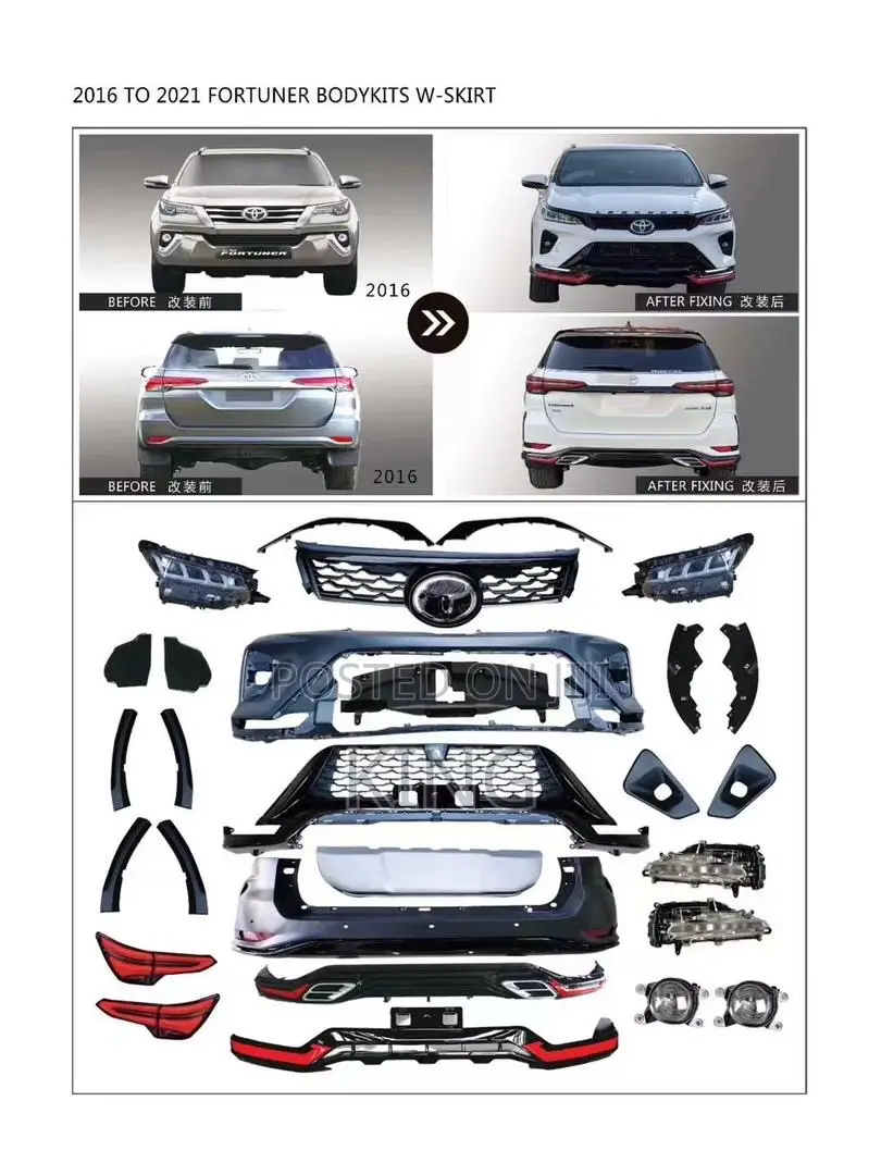 2017 2018 2020 2023 Toyota Fortuner Body Kit Facelift