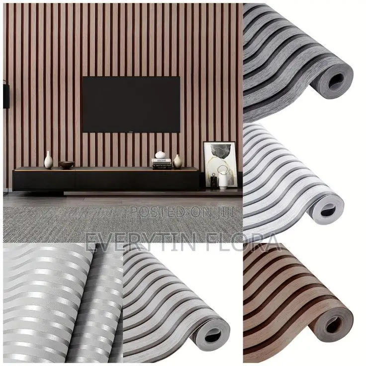 Striped Adhesive Wall Stickers (No Glue Needed)