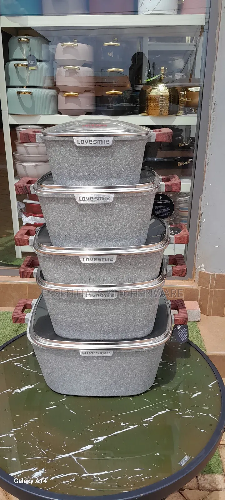 Love Smiles Non-Stick Granite Cookware Set