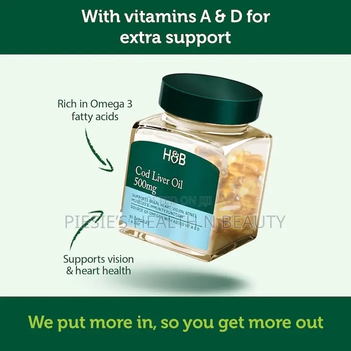 Holland Barrett Pure Cod Liver Oil 500mg 30 Capsules