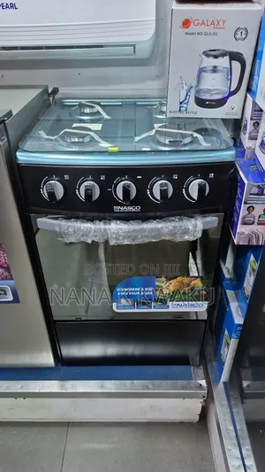 Black  Nasco 4 Burner Gas Cooker With Oven