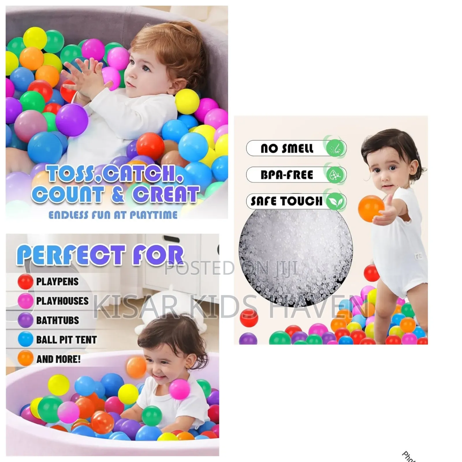 50 Pieces Kids Balls / Colourful Pit Balls 0 to 4 Years