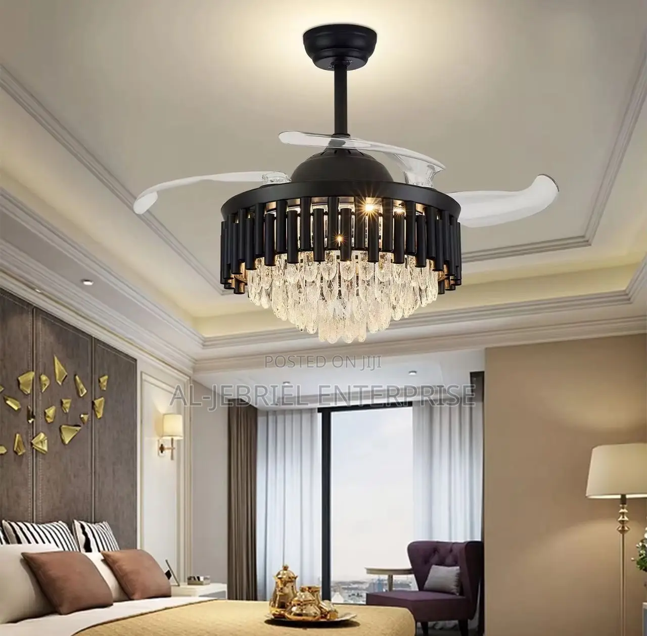 Ceiling Fan With Chandelier + Bt Speaker