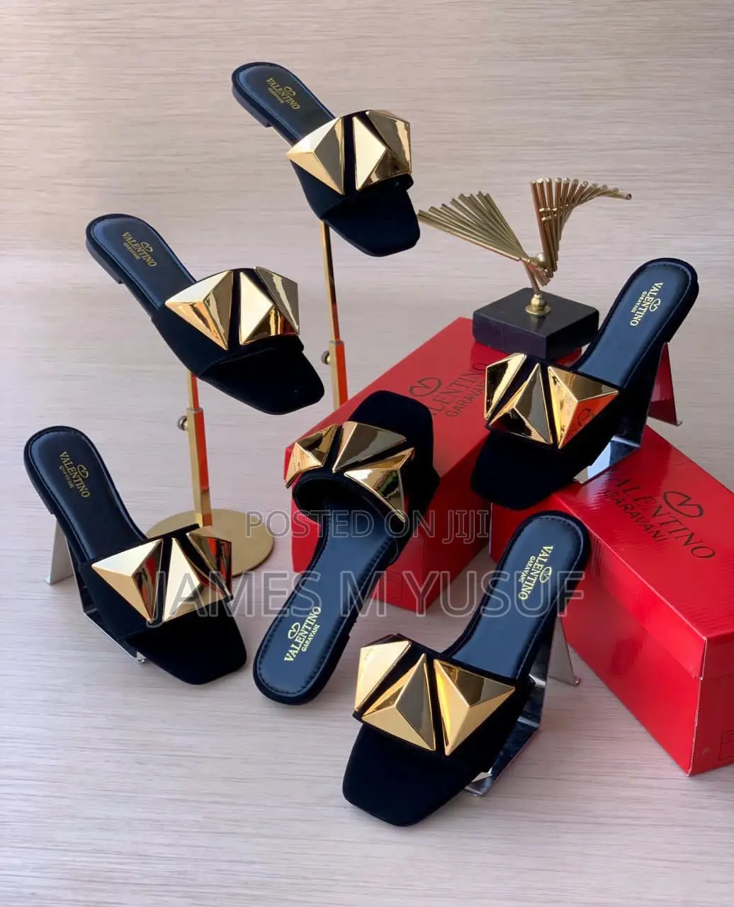 Golden Black Slippers