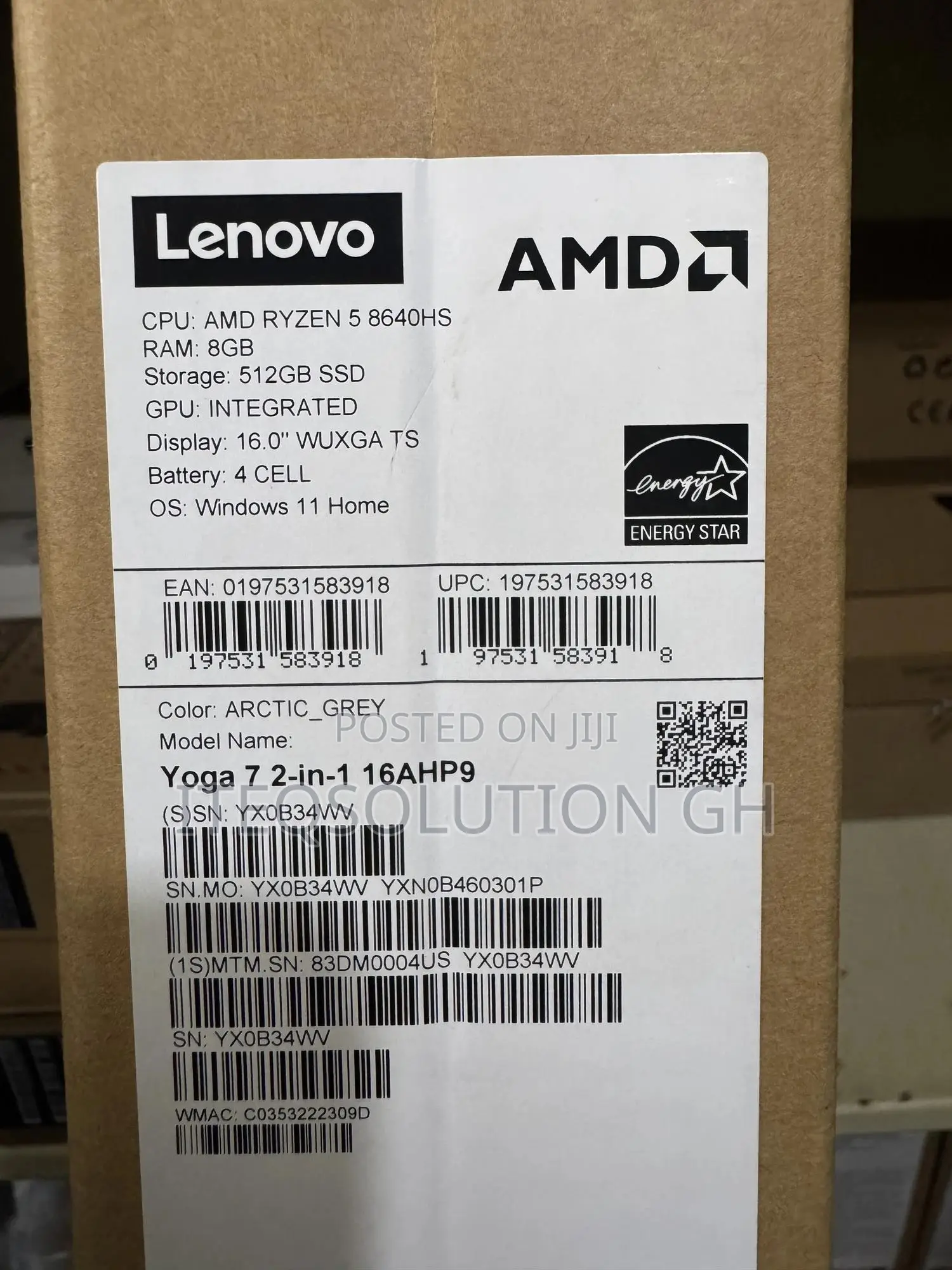 New Laptop Lenovo Yoga 7i 8GB AMD Ryzen 5 SSD 512GB