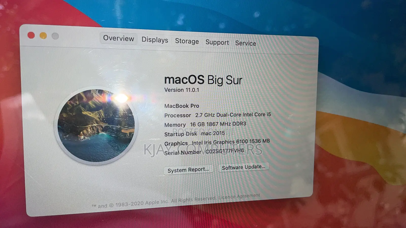 Laptop Apple MacBook Pro 2015 16GB Intel Core i5 SSD 500GB