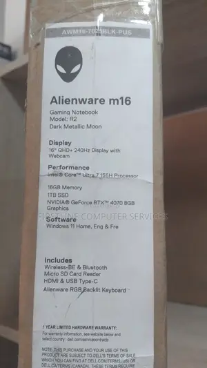 New Laptop Dell Alienware M16 R2 32GB Intel Core Ultra 7 SSD 1T