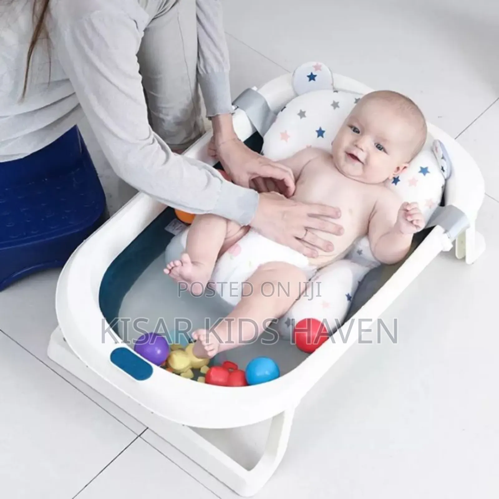 Foldable Bath Tub With Soft Cushion Bather( Pink/ Blue )