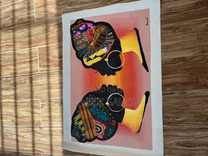 Painting of Women in African Print Scarf on Canvas