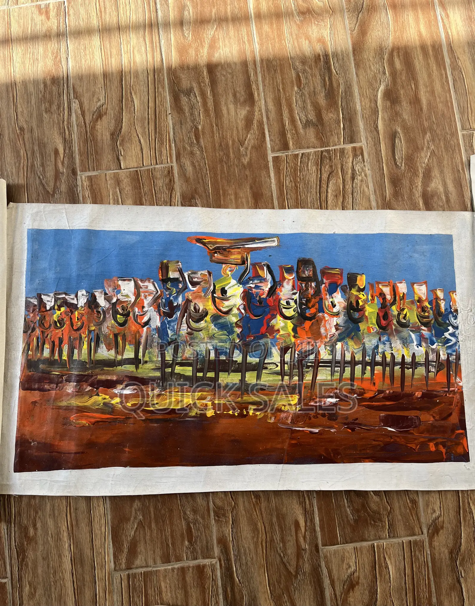 Painting of Women Coming Back From the Stream on Canvas