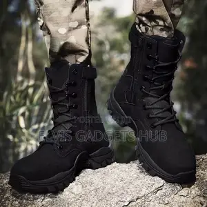 Military Tactical Boots Suede Black