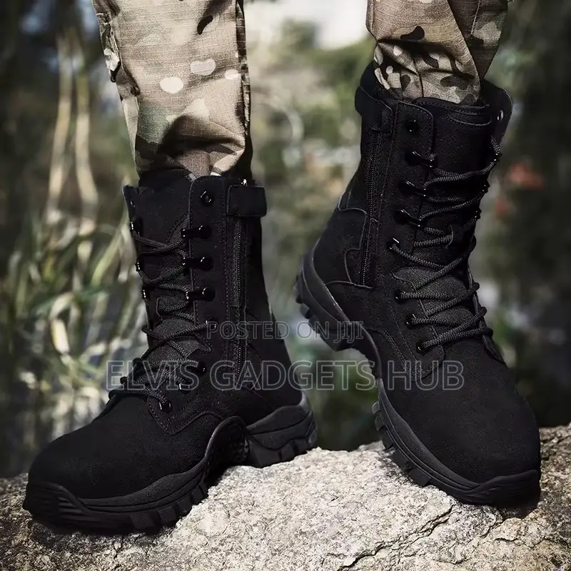 Military Tactical Boots Suede Black