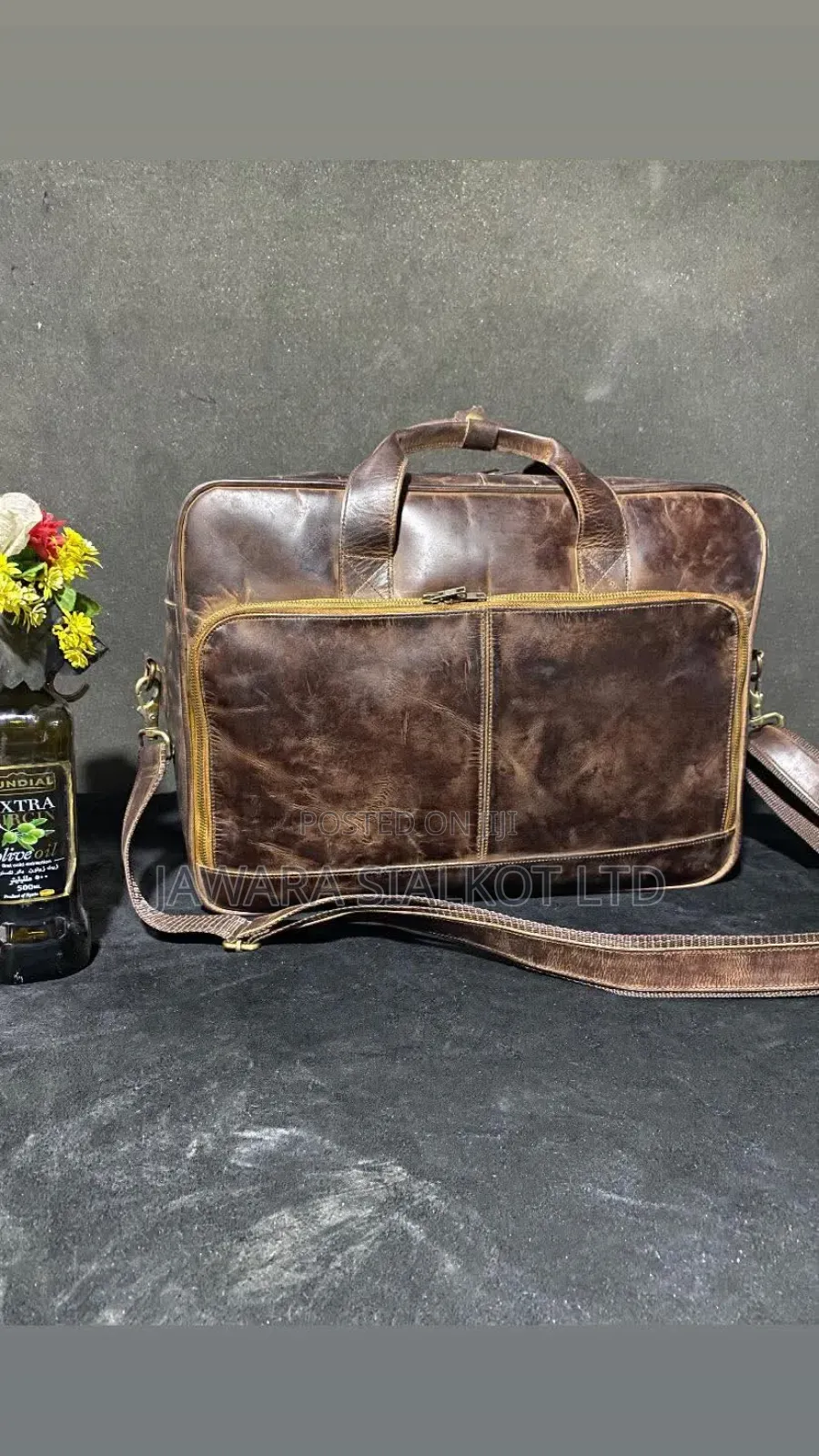 Geniune Cowhide Leather Bag For Office And Laptop
