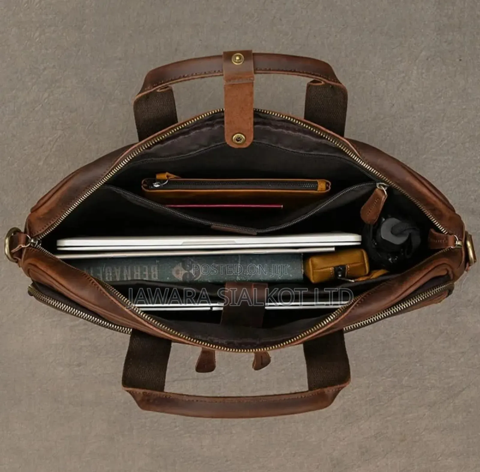 Geniune Cowhide Leather Bag For Office And Laptop