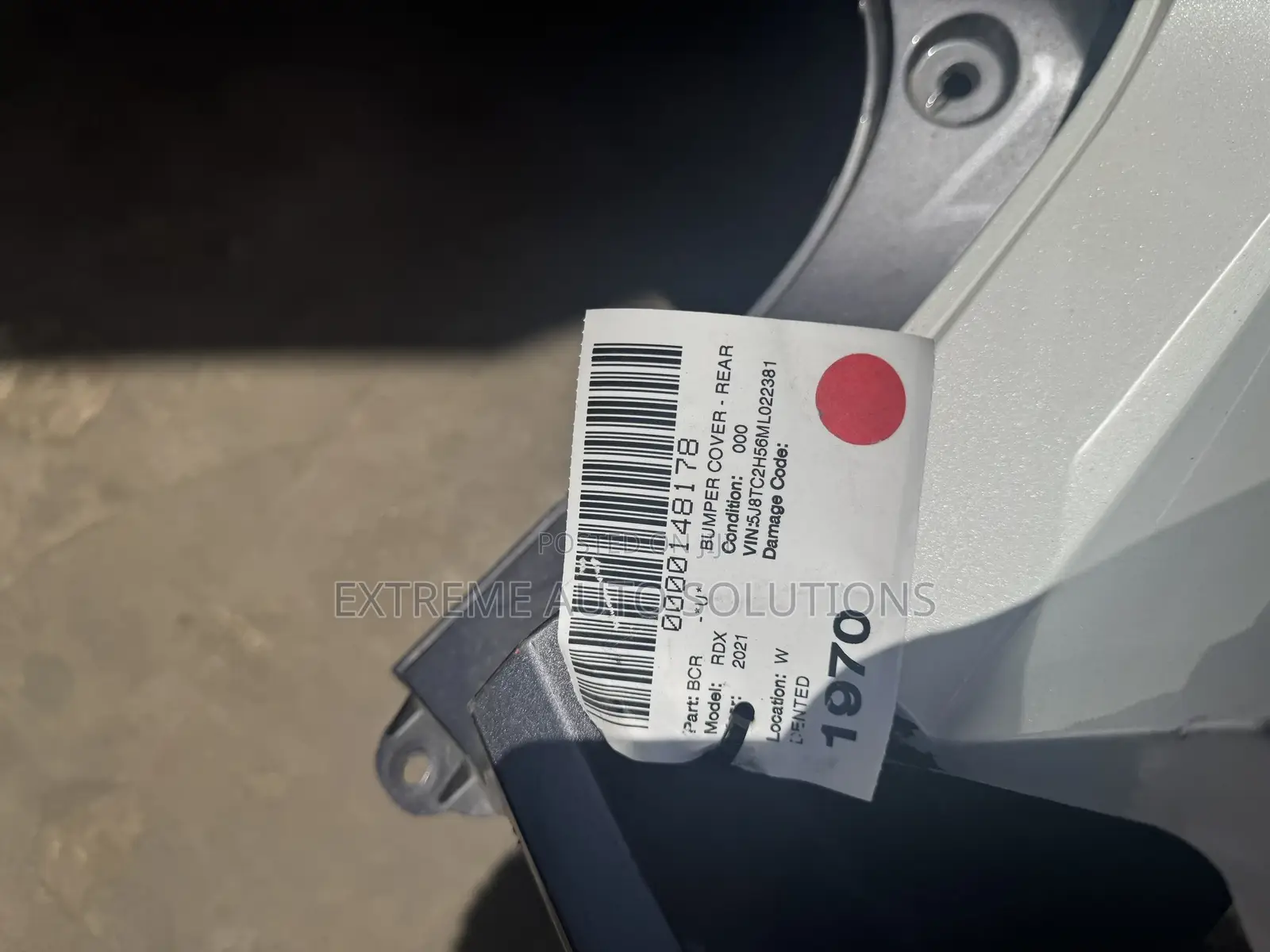 2019-2021 Acura Rdx Rear Bumper