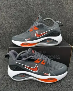 Nike Trainers Runner Grey White and Orange