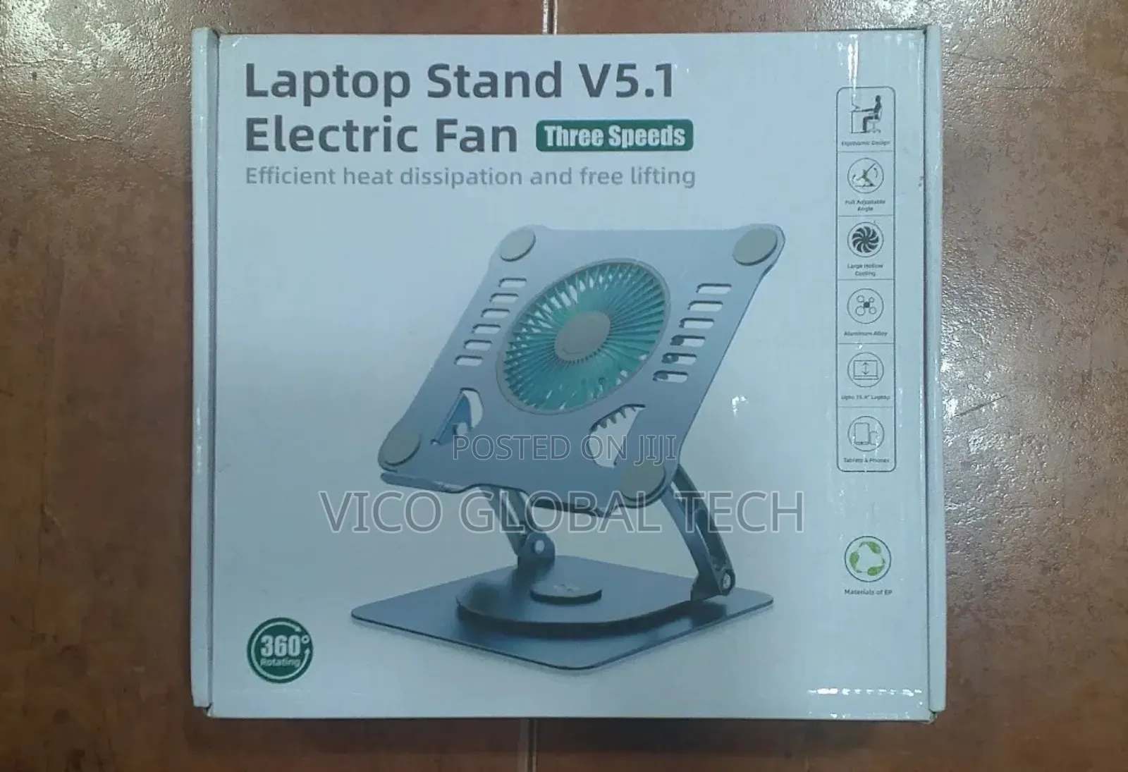 Laptop Stand With Electric Fan 360°