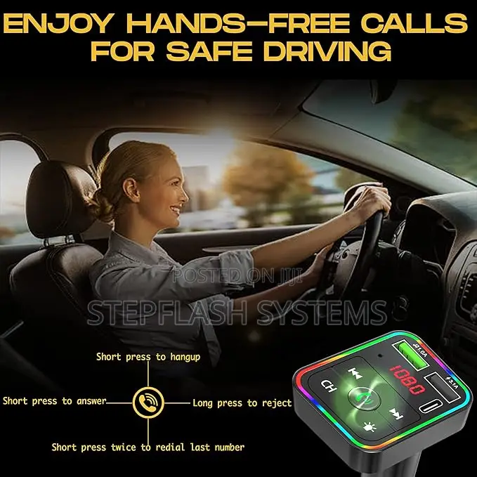 Original Car Bluetooth Fm Player + Latest Type-C Charger