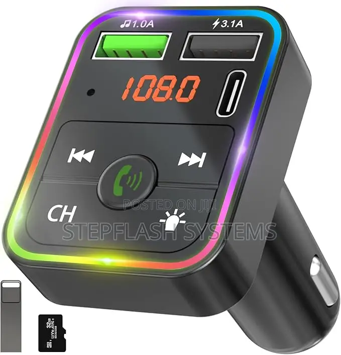 Original Car Bluetooth Fm Player + Latest Type-C Charger