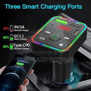 Original Car Bluetooth Fm Player + Latest Type-C Charger