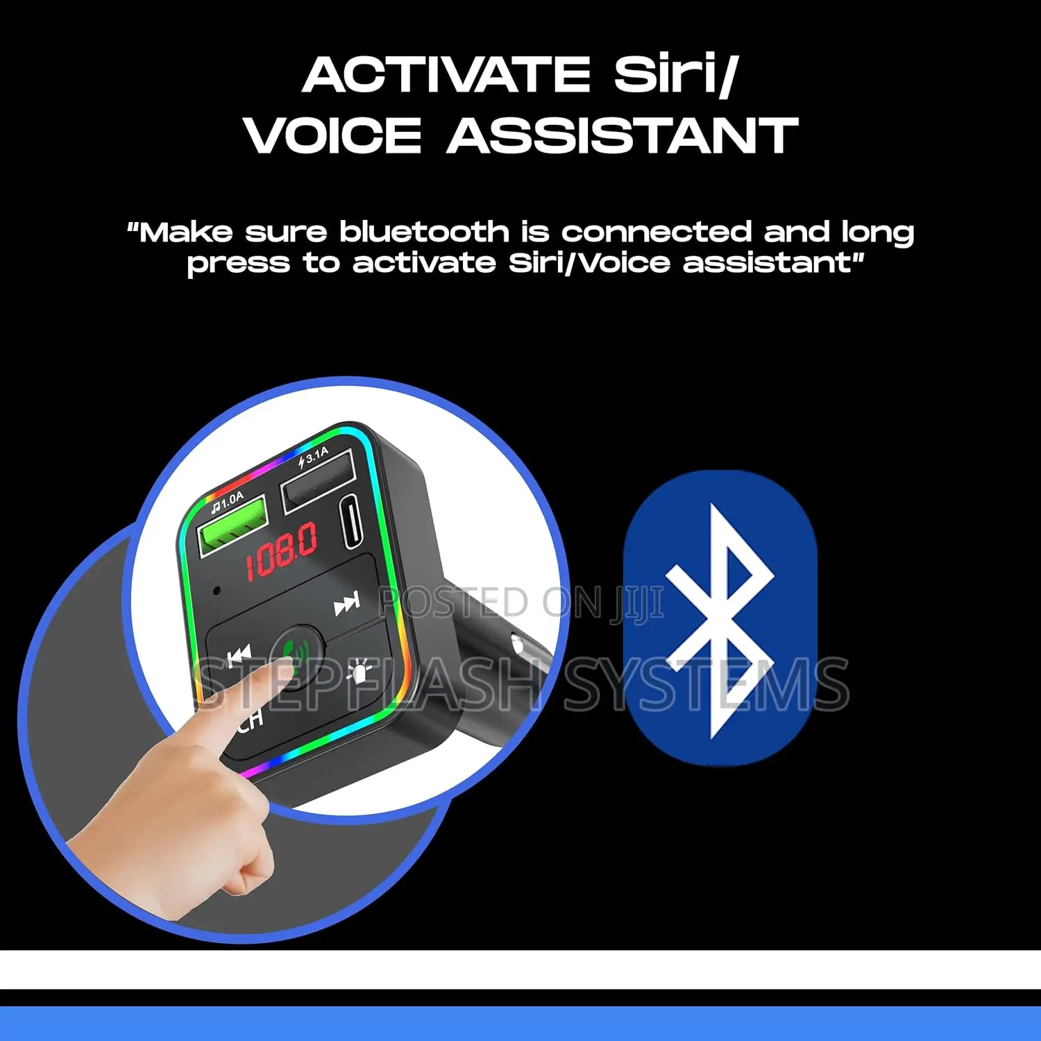 Original Car Bluetooth Fm Player + Latest Type-C Charger