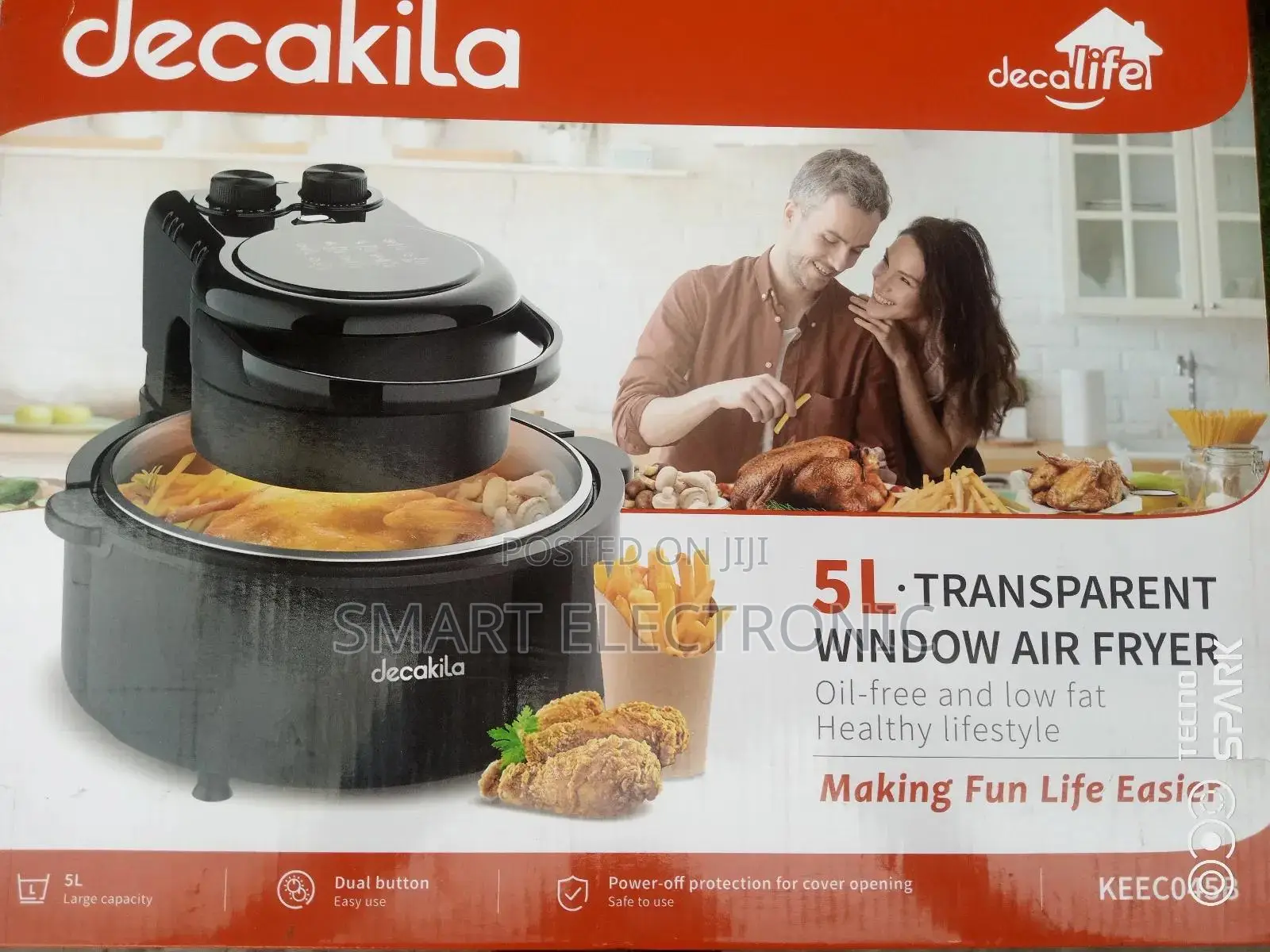 Decakila 5l Transparent Window Air Fryer