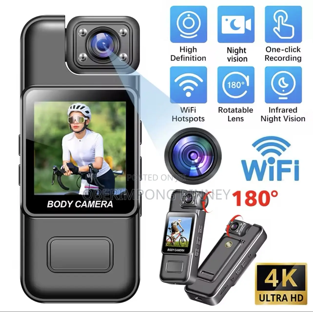 Camera Body Cam With Screen for High Definition Video